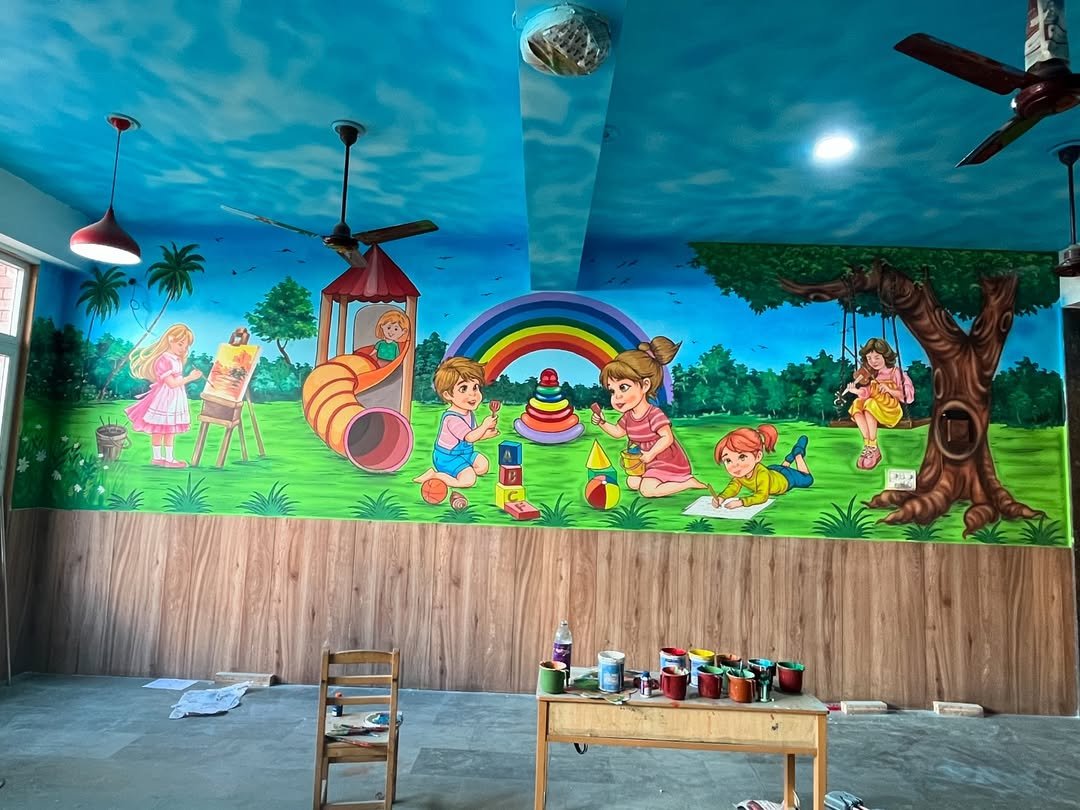 Joyful Learning – Preschool Activity Wall Mural